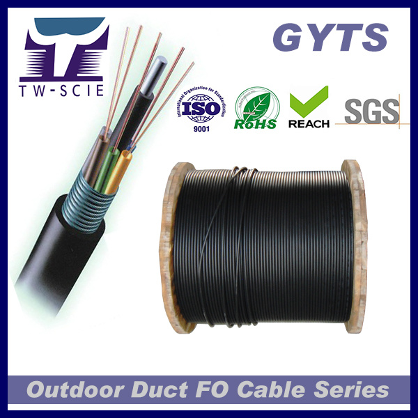 Canal de 144 preços competitivos da fábrica do núcleo e cabo de fibra ótica aéreo GYTS