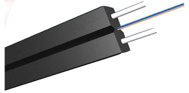 Qualidade  Black LSZH Sheath FTTH Optical Fibre In Computer Network With 2*0.45mm Steel Wire Strength Member fábrica
