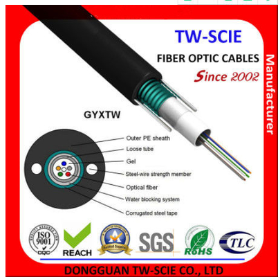 Cabo de fibra ótica fraco GYXTW de China do tubo do único modo de G652D para a antena exterior