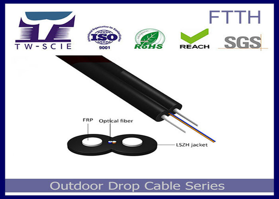 Cabo do membro-FTTH da força de material do fio de Kevlar do cabo de fibra ótica interno da bainha de LSZH
