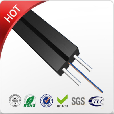 Revestimento preto/branco com fio de aço FRP reforça o cabo ethernet da fibra ótica para a rede da casa