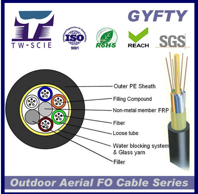 Da fita exterior fraca do tubo de GYFTY 24cores FRP cabo Não-blindado da rede da fibra ótica