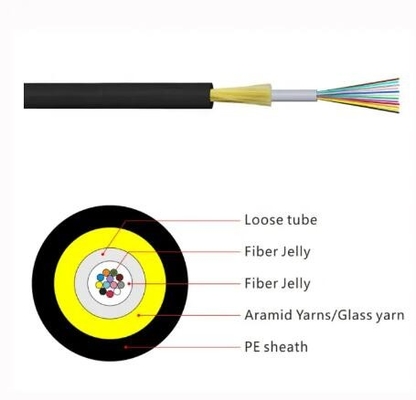 Cable ADSS com PE/AT Jacket 24 48 96 144 Cable de fibra óptica de bainha única ADSS