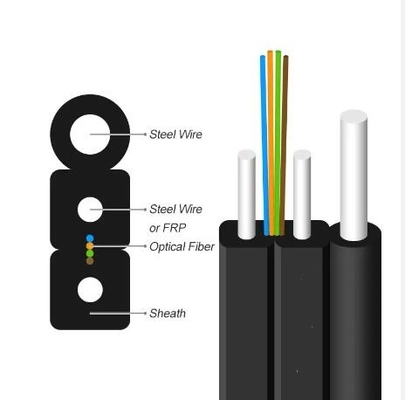 Cable FTTH auto-sustentável de 1 núcleo a 4 núcleos Cable de fibra óptica exterior e interior
