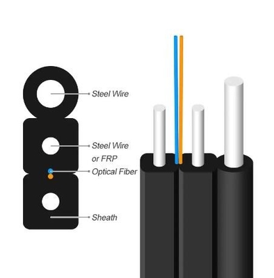 FTTH Indoor Outdoor GJYXCH Fibra Óptica Cabos de Caixa de Fibra Óptica FRP/Aço G657A 1 2 4 Núcleo de Modo Único LSZH Camisa Fibra Óptica
