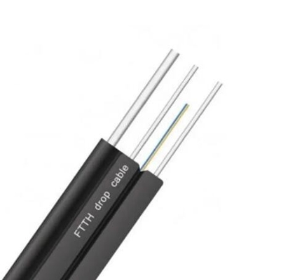 Fios de aço externos 1 núcleo 2 núcleos 4 núcleos auto-suportantes G657a1 G657a2 9/125 FTTH Drop Cable