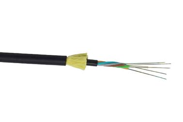 Cabo de fibra óptica ADSS de 12 núcleos não metálico Bainha externa preta Fácil instalação para telecomunicações de energia