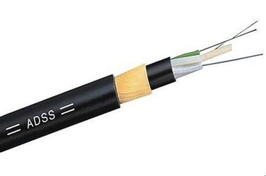Cabo de fibra óptica ADSS de 12 núcleos não metálico Bainha externa preta Fácil instalação para telecomunicações de energia