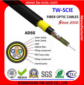 O cabo blindado flexível ADSS do núcleo do revestimento 2-144 do PE afrouxa o cabo de fibra ótica do tubo, cabo de fibra ótica exterior