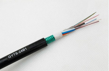 72 o núcleo G652D afrouxa o material exterior da bainha do PE do cabo de fibra ótica GYTS do tubo