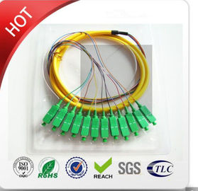 Trança-G do modo Om3 12core Mini Breakout Cable 3m de LC/PC diâmetro material amarelo 2.0mm do PVC da multi