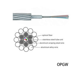 48 unidade ótica de aço inoxidável exterior do fio à terra da antena do cabo de fibra ótica da fibra OPGW