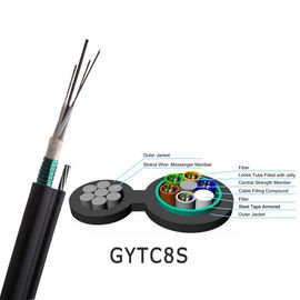 Figura 8 da fibra blindada da fibra ótica do apoio do auto do núcleo do cabo 144 da forma cabo exterior de GYTC8S