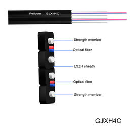 cabo de fibra ótica interno do membro de força FTTH de 3.1*2.0mm FRP LSZH