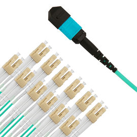 Cabos 3M Multimode Connector de 1 cabo de remendo da fibra ótica do núcleo MPO OM3 da parte MPO-LC 24