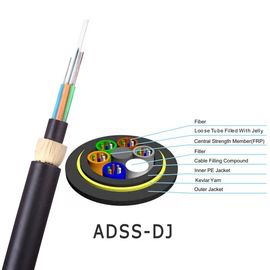 Metaloide FRP do núcleo de ADSS 144 todo o autossuficiente cabo de fibra ótica dielétrico