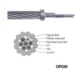 OPGW moeu o cabo de fibra ótica aéreo exterior do núcleo do fio 48