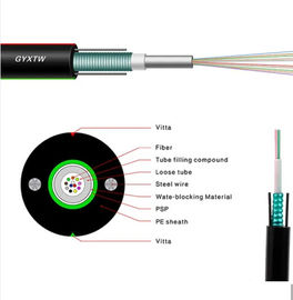 GYXTW Cabo de fibra óptica de tubo central solto resistente à hidrólise de alta resistência com bainha externa de PE