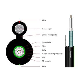 GYXTC8S Cabo de Fibra Óptica Armado para Área Externa Auto-Suporte 12 Núcleos Figura 8 Tipo para Duto ou Antena