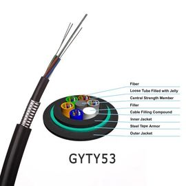 Fibra ótica da estrutura do núcleo de uma comunicação GYTY53 cabo blindado da grande
