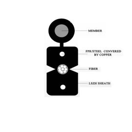 Modo exterior de 8 núcleos do cabo pendente de GJYXCH FTTH autossuficiente único