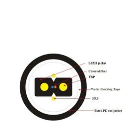 FTTH GJYXFH borboleta-deu forma ao cabo que de fibra ótica o tipo simples G657A1 da curva deixa cair o núcleo da fibra ótica 2 do fio