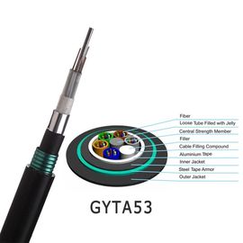 Cabo subterrâneo GYTA 53 12 Cable de fibra óptica de núcleo com blindagem dupla e bainha PE