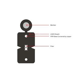 12 figura 8 força do único modo de cabo pendente do núcleo FTTH do fio de aço