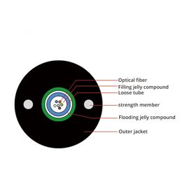 8.9mm Diâmetro do cabo GYXTW 12 Core G652D Central tubo solto exterior de ar e ducto fio de cabo de fibra óptica com jaqueta PE