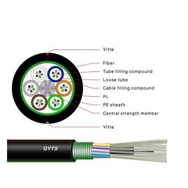 144 Cabo de fibra óptica de fibra óptica GYTS exterior
