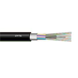 24 tubos fracos do cabo de fibra ótica encalharam a antena exterior de GYTA e canalizam o cabo de fibra ótica de G652D