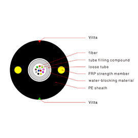 GYFTY 8 Core Outdoor Fiber Optic Cable Central Loose Tube com FRP para outdoor