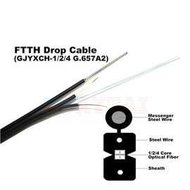 Figura exterior 8 cabo de fibra ótica do único modo do núcleo do cabo pendente 1/2/4 de GJYXCH/GJYXFCH autossuficiente FTTH