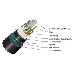 Membro de força central blindado do cabo ethernet GYFTY-FS RFP da fibra ótica do fio de vidro