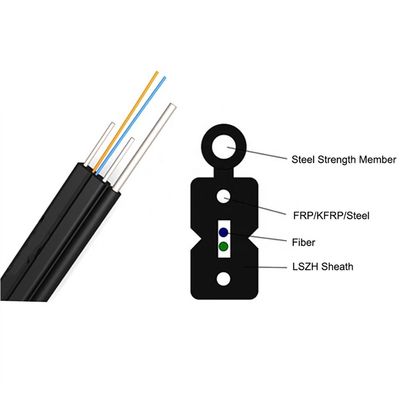 FTTH pendente o cabo 1 2 4 tipo fibra ótica da curva da bainha do núcleo LSZH em redes informáticas