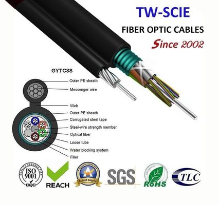 OEM 8 12 24 autossuficientes figuras aéreas 8 cabo de fibra ótica do núcleo FIG8 (GYTC8S)