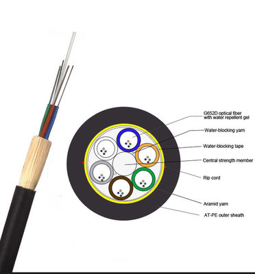 Tubo fraco da bainha dobro do núcleo do OEM 6 que apoia para trás o cabo de fibra ótica não metálico Lifetim longo do cabo aéreo ADSS