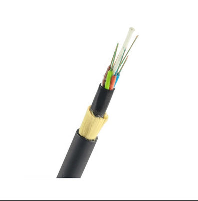 Cabo de fibra ótica dielétrico preto dos núcleos G652D ADSS do período 48 da bainha 100 do PE