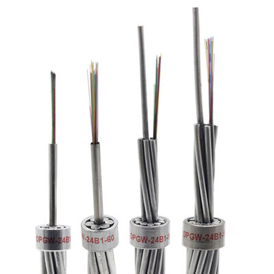 Tubos de aço inoxidável de fibra óptica OPGW 82.0kN Max Stress de trabalho para exterior