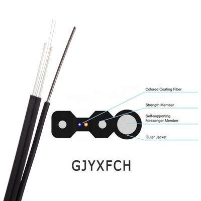 2 núcleos G657A1 fibra GJYXCH GJYXFCH FTTH cabo drop ao ar livre