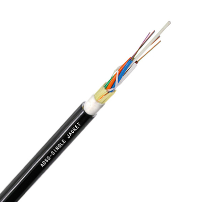 12 cabo de fibra ótica aéreo exterior do período 100m ADSS de Fibra Optica ADSS do único preço jacketFactory do núcleo autossuficiente