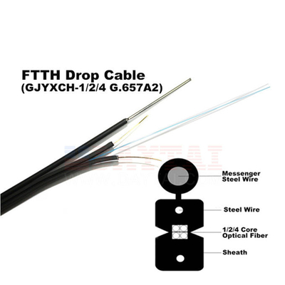 Ebocom fio de aço FTTH cabo de queda galvanizado a quente para transmissão robusta de dados