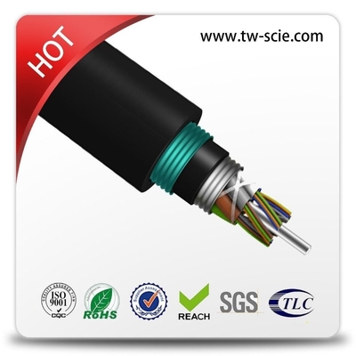 GYTA53 24 Núcleos Dupla Armadura Dupla Bainha anti-UV PE Jaqueta Cabo de Fibra Óptica Para Enterro de Duto